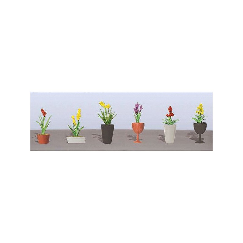 HO Assorted potted flower plants 6 - 373-95568