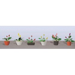 HO Assorted potted flower plants - 373-95569