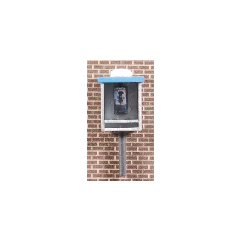 292-19090 HO Telephone Booth w.angled sides