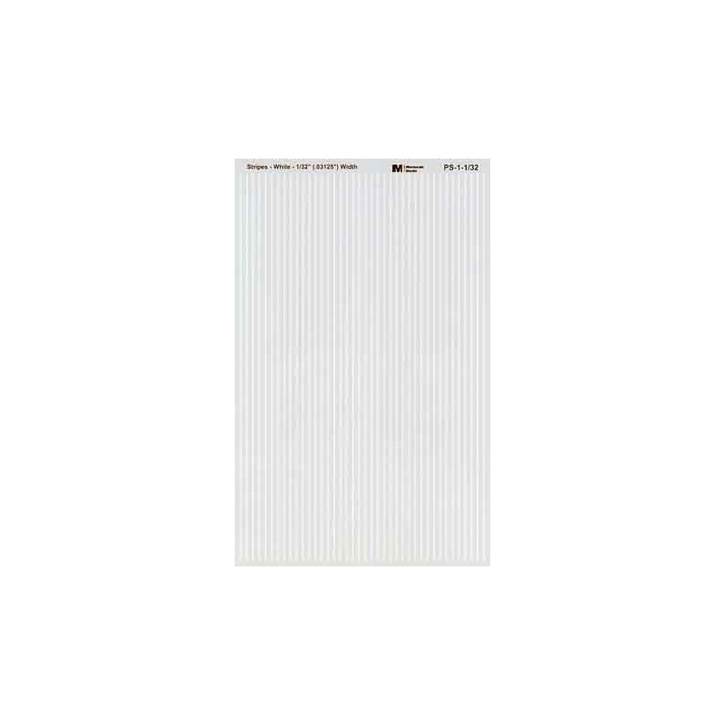 460-PS-1-1/32 Parallel stripes white 1/32 wide
