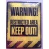 Wandblech Warning! Restricted-Area-Keep out!_18109
