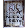 Wandblech Route 66 Survivors Parking Only