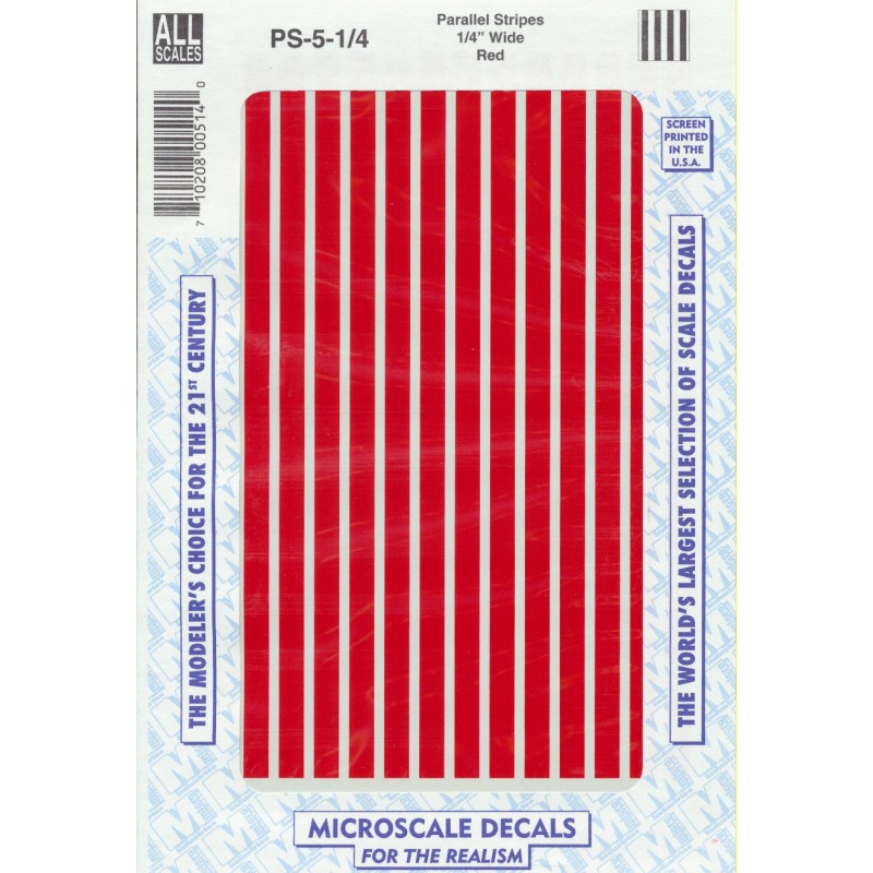 460-PS-5-1/4 Parallel stripes red 1/4 wide
