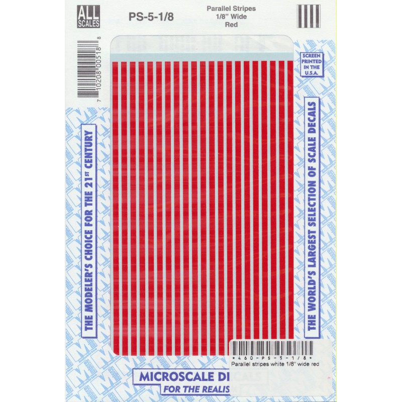 460-PS-5-1/8 Parallel Stripes red 1/8