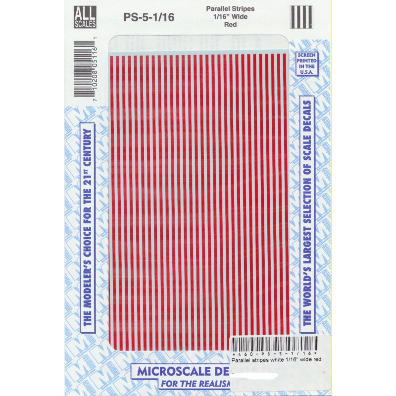 460-PS-5-1/16 Parallel Stripes red 1/16