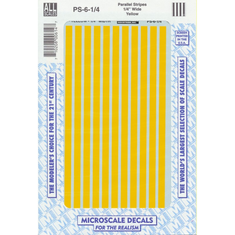 460-PS-6-1/4 Parallel stripes yellow 1/4 wide