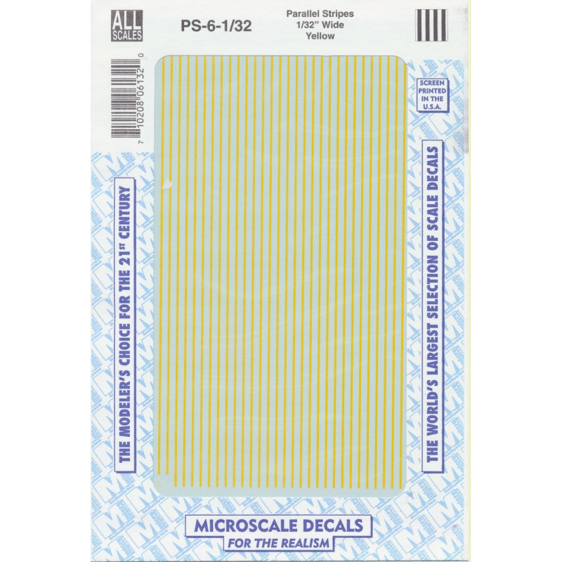 460-PS-6-1/32 Parallel Stripes yellow 1/32
