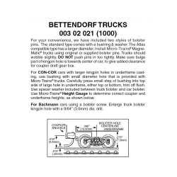 N Bettendorf Trucks w/Couplers