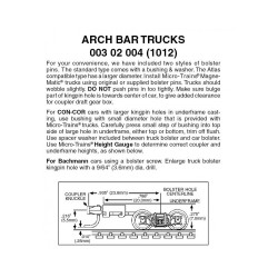N MTL Arch Bar Trucks w/ long ext. Coupl - assembl