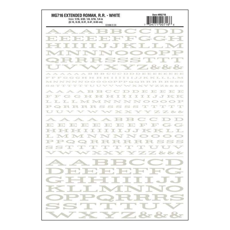 Dry Transfer Decals Extended Roman weiss