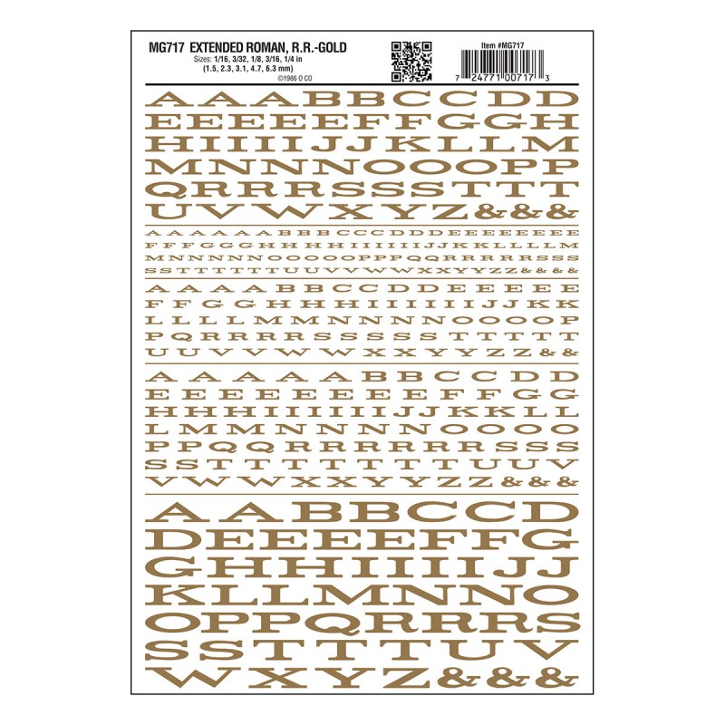 Dry Transfer Decals Extended Roman gold