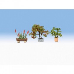 HO Zierpflanzen in Blumenkübeln Set 3