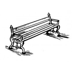 650-2282 HO Cast Iron Bench w/ Wood slats_38502