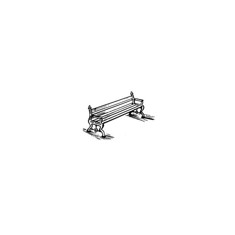 650-2282 HO Cast Iron Bench w/ Wood slats