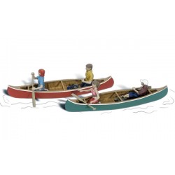 HO Canoers 2 Canoes