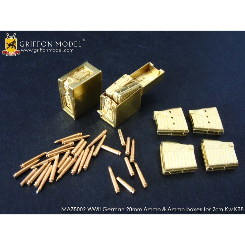 Grif-MA35002 1:35 WWII German 20mm Ammo Boxes Co