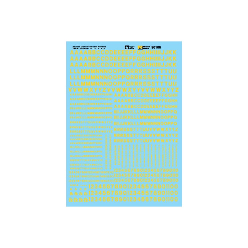 460-70106 N Alphabets - Railroad Gothic - yellow