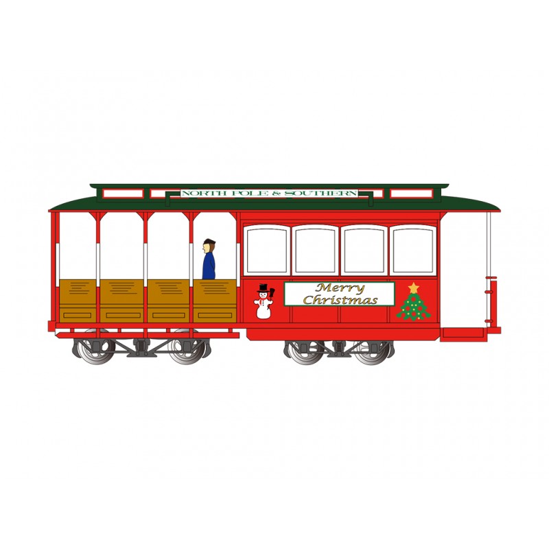 HO DC Cable Car with Grip Man Christmas