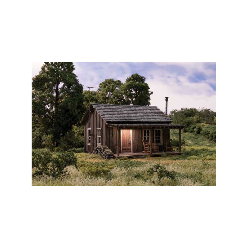 HO Rustic Cabin mit Licht 8.25 x 7.62 x 7.14cm
