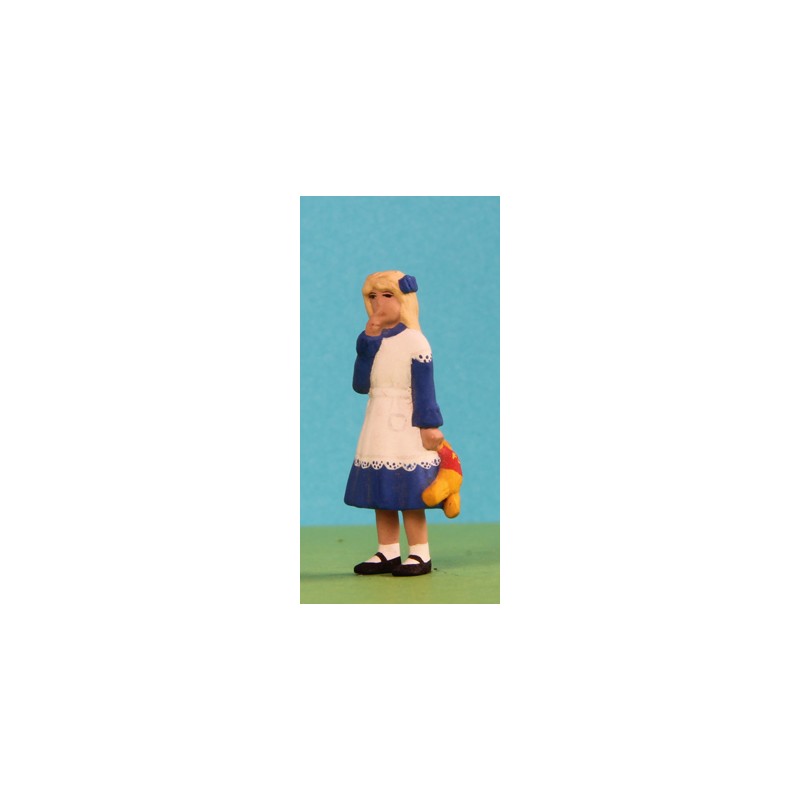 2301-A5-P Kleines Mädchen mit Teddybär