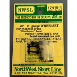 N Wheelsets - Achsen - 28/72 Whels 1.5mm wt 4