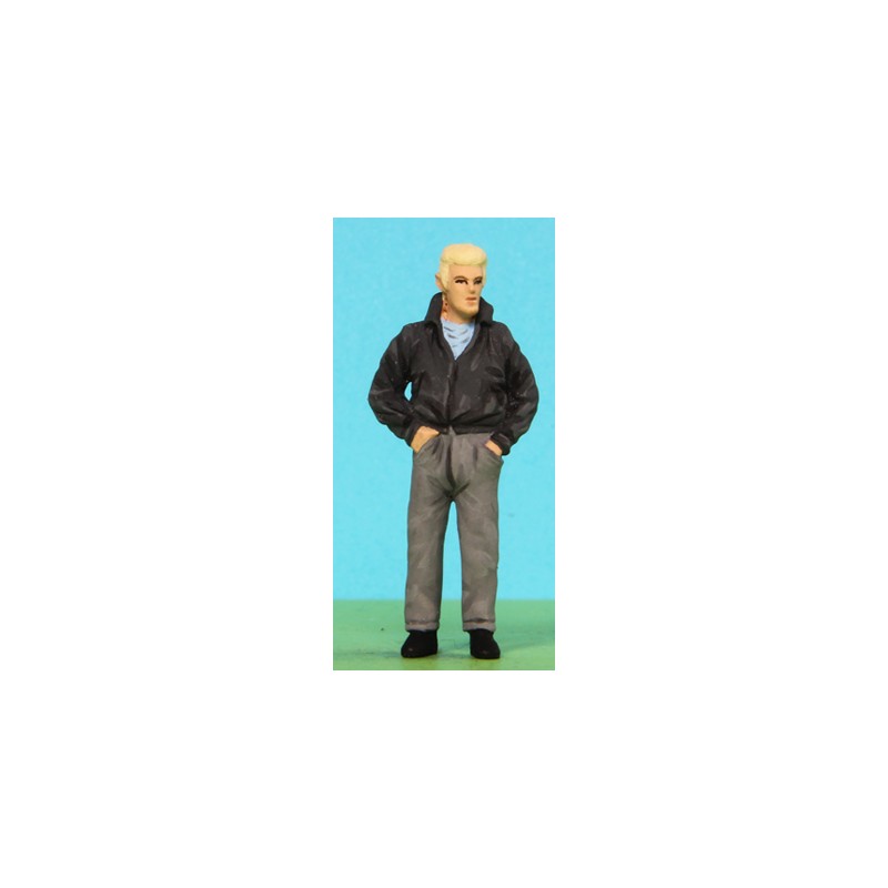 2301-A102 Man wearing leather Jacket