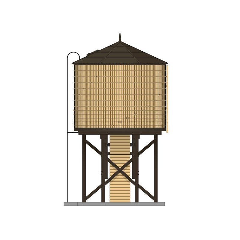 HO Water Tower w/S yellow unlettered weathered