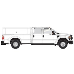 HO Ford F-350 Crew Cab Pick-up Truck utility white_80497