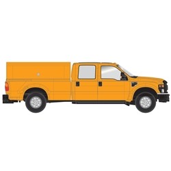 HO Ford F-350 Crew Cab Pick-up Truck utilityorange_80505