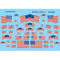 HO Decal United States of America - 50 Star - Wate